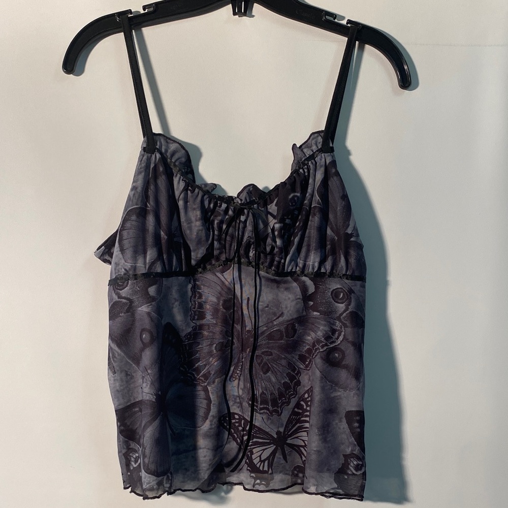 ROMWE Black Butterfly Camisole